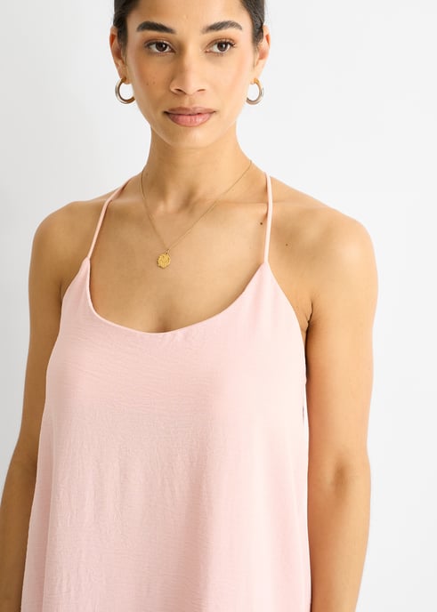 Blush Strappy Airflow oversized jurk met gekruiste rug - Image 2