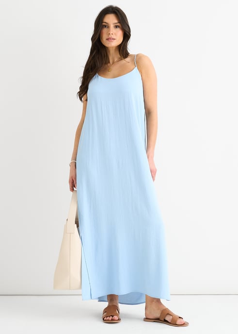 Airflow oversized jurk met blauwe bandjes aan de achterkant - Image 1