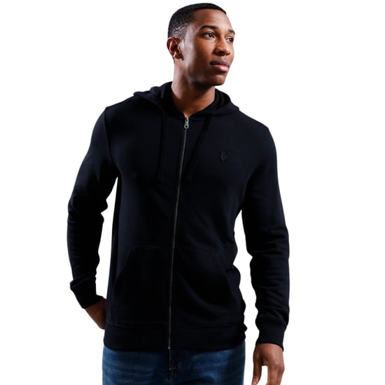Lyle & Scott Tonal Eagle Jet Black Hoodie Met Rits - Image 2