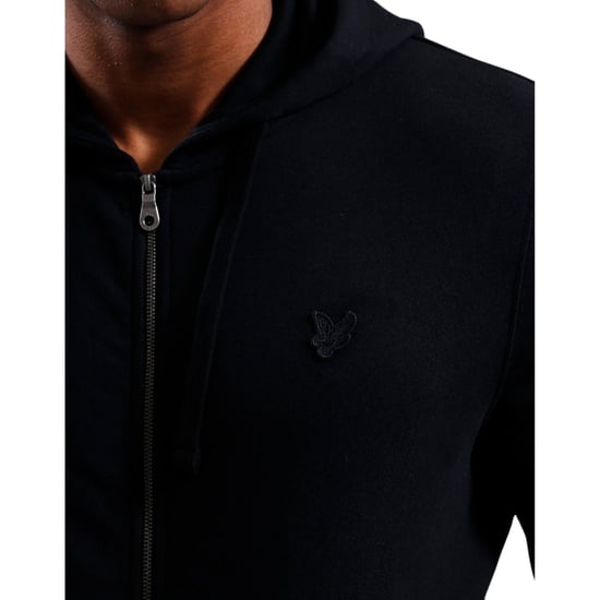Lyle & Scott Tonal Eagle Jet Black Hoodie Met Rits - Image 4