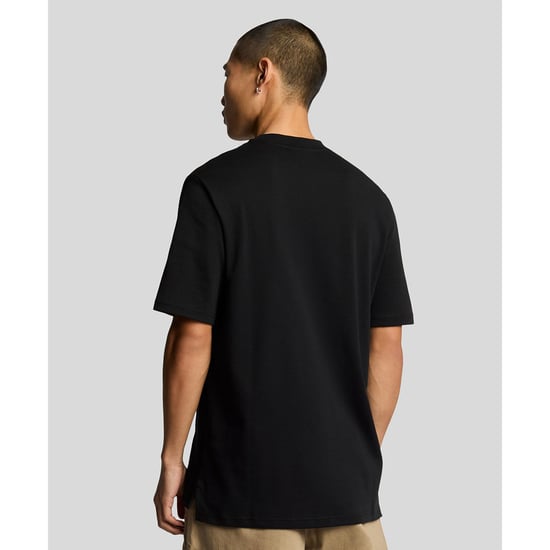 Heren Lyle And Scott Interlock T-shirt in Zwart - Image 2