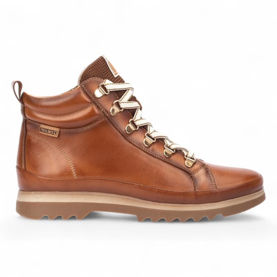 Pikolinos Dames Brandy Bruine Leren Enkellaarsjes - Vigo - Image 1