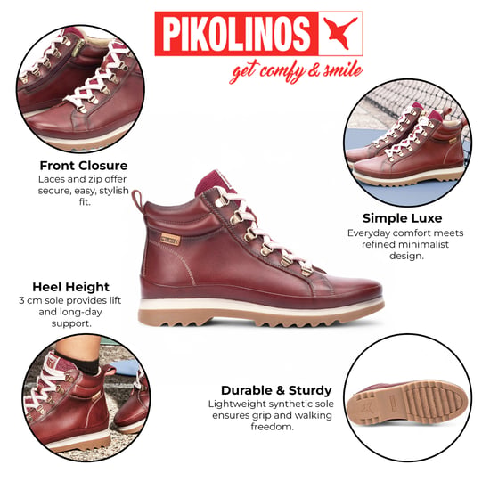 Pikolinos Arcilla rode leren enkellaarsjes voor dames - Vigo - Image 2