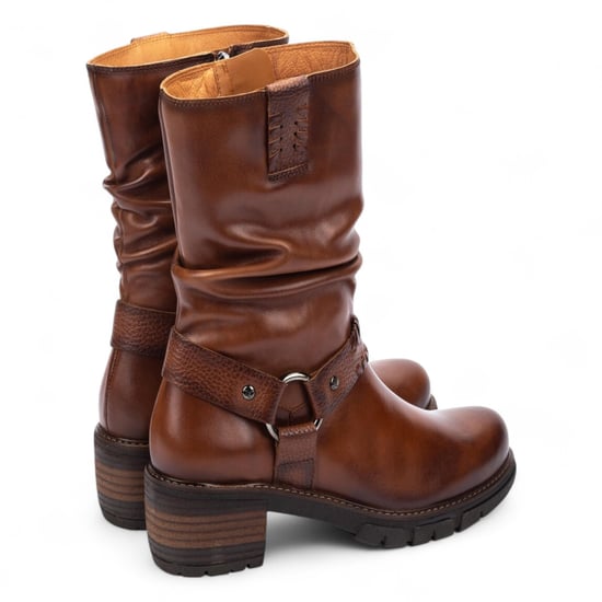 Pikolinos Dames Mid-Calf Cuero Bruine Leren Hoge Enkellaarsjes - San Sebastia - Image 4