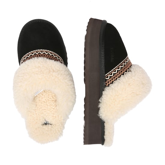 EVER AU Australië Dames Crake Gebreide Platform Schapenvacht Slippers - Image 3