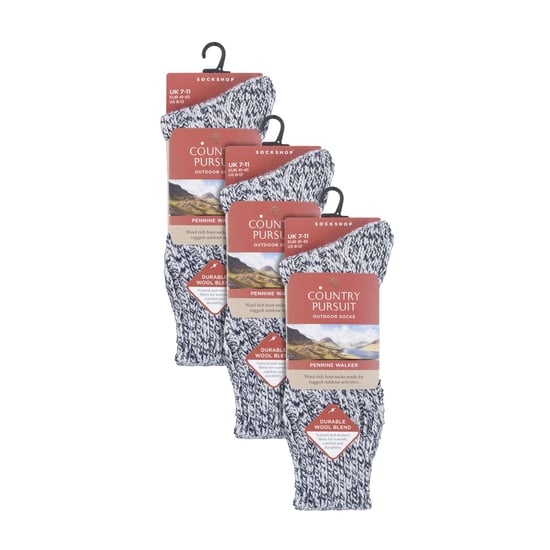 3 Pack Heren Verkeherssokken van Wol | Dikke Pennine Wander Sokken | Buiten Wandelsokken - Image 2
