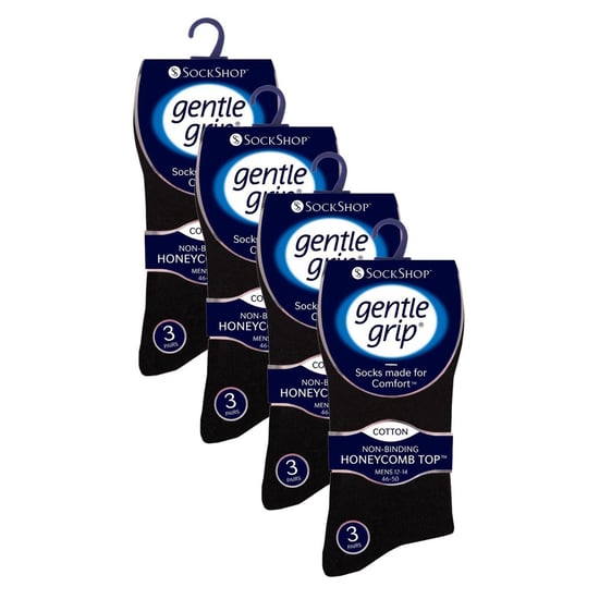 12 Paar Heren Gentle Grip Losse Boven Sokken | Extra Brede Niet-Elastische Sokken - Image 2