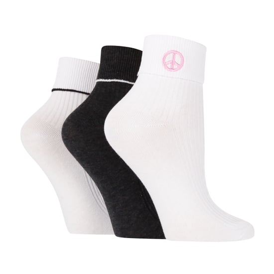3-Pack Damesmode Omgeslagen Rib Lounge Sokken - Image 1