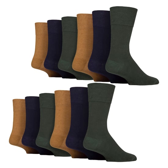 12 Paar Heren Gentle Grip Top Diabetessokken | Niet-elastische Katoenen Sokken - Image 1