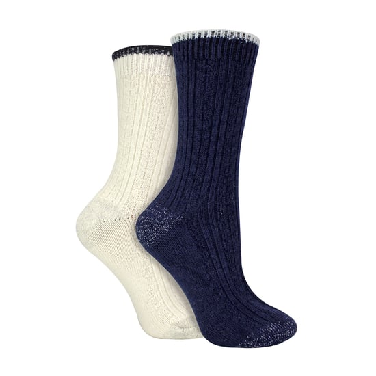 2-Pack Dames Kousen met Kabelbreisel voor Hak en Tenen - Image 1