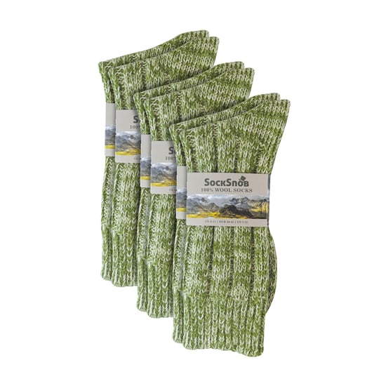 3-Pack Heren Warme 100% Wol Geribde Sokken met Versterkte Hak en Teneneind - Image 2