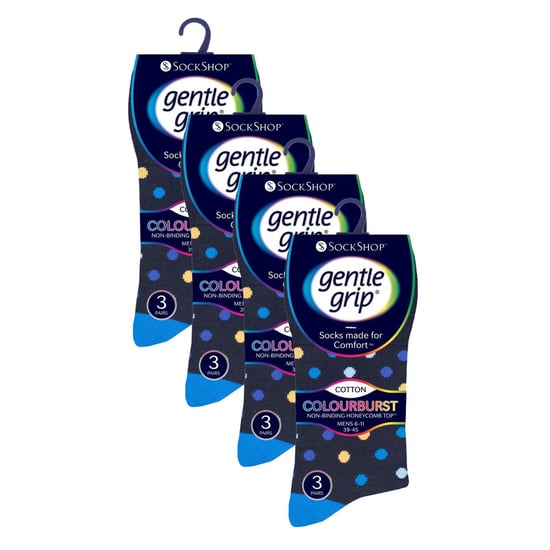 12 Paar Heren Gentle Grip Losse Bovenkousen | Extra Wijd Niet-Elastische Sokken - Image 2