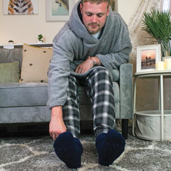 1 Pack Heren Zachte Pluche Voering Slippersokken - Image 5