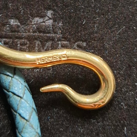 Hermès Jumbo H Armband in Blauw Leer - Image 4