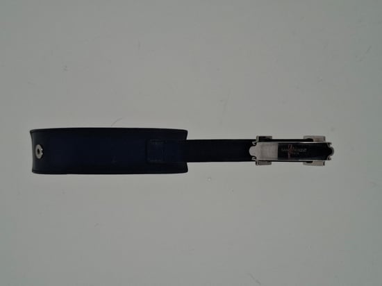 Saint Laurent Monogram Bracelet in Black Leather - Image 2