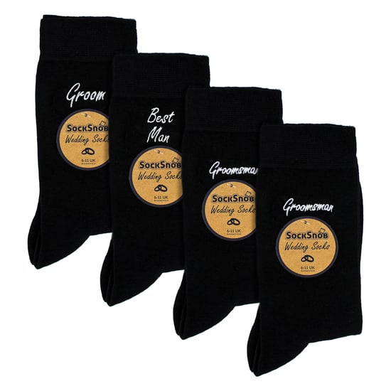 4 Paar Heren Trouwsokken voor Bruidegom, Groomsman en Beste Man - Image 2