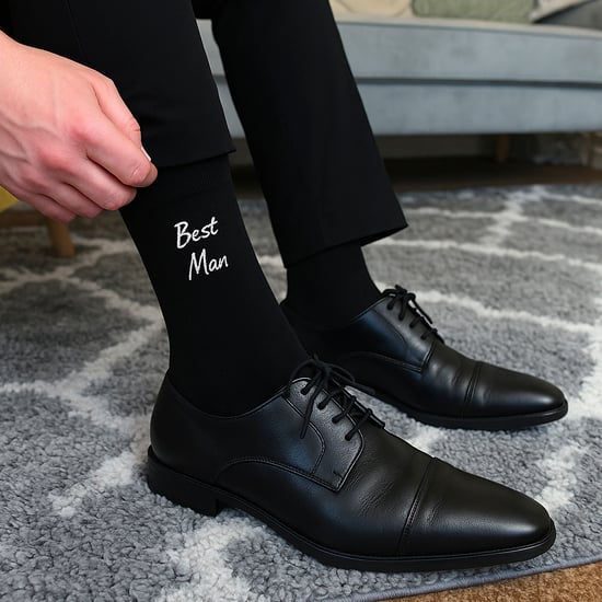 4 Paar Heren Trouwsokken voor Bruidegom, Groomsman en Beste Man - Image 4