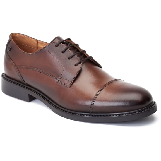 Base London Magnus Leren Herenschoenen In Verbrand Bruin Oxford-Model - Image 1