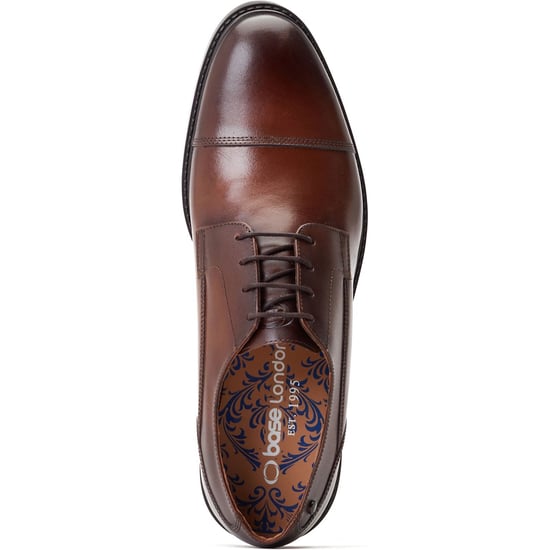 Base London Magnus Leren Herenschoenen In Verbrand Bruin Oxford-Model - Image 4