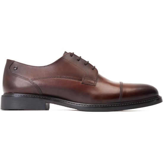 Base London Magnus Leren Herenschoenen In Verbrand Bruin Oxford-Model - Image 5