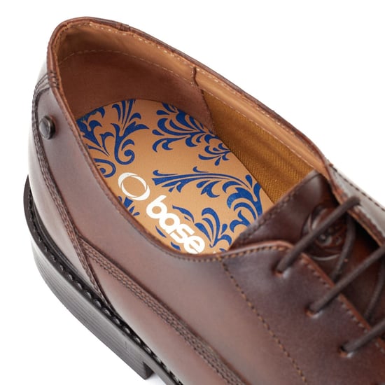 Base London Magnus Leren Herenschoenen In Verbrand Bruin Oxford-Model - Image 6