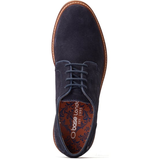 Base London Mawley Leren Herenschoenen In Marineblauwe Oxford-Stijl - Image 4