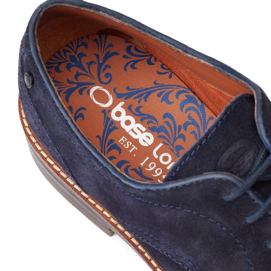 Base London Mawley Leren Herenschoenen In Marineblauwe Oxford-Stijl - Image 6