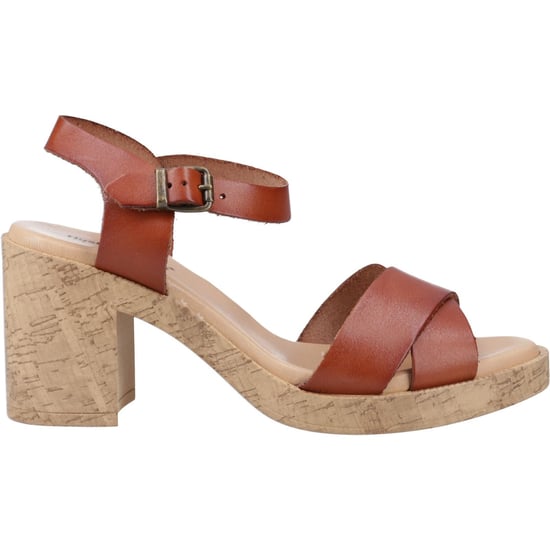 Hush Puppies Georgia Kurk Leer Dames Tan Sandalen - Image 5