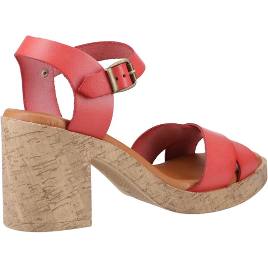 Hush Puppies Georgia Kurk Leren Dames Koraal Sandalen - Image 2
