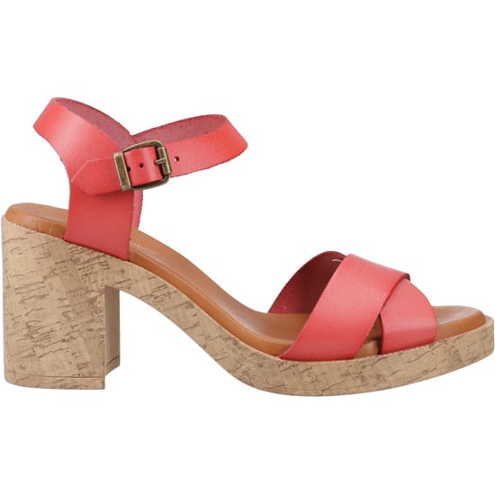 Hush Puppies Georgia Kurk Leren Dames Koraal Sandalen - Image 5