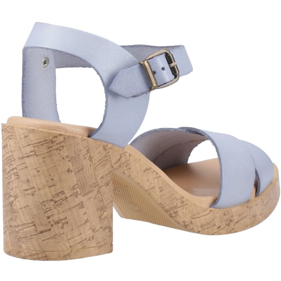 Hush Puppies Georgia Kurk Leer Dames Blauwe Sandalen - Image 2