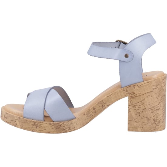 Hush Puppies Georgia Kurk Leer Dames Blauwe Sandalen - Image 4
