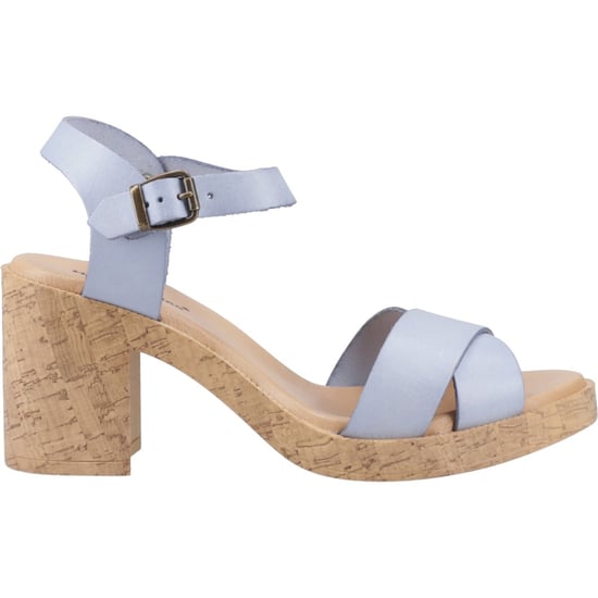 Hush Puppies Georgia Kurk Leer Dames Blauwe Sandalen - Image 5