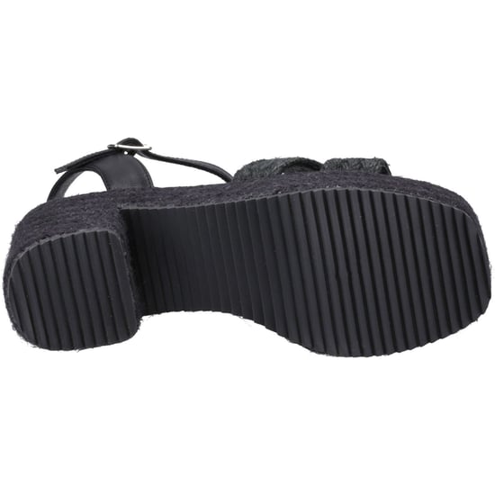 Hush Puppies Jamelia Espadrille Hak Textiel Dames Zwarte Sandalen - Image 3
