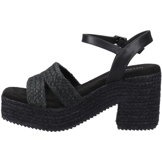 Hush Puppies Jamelia Espadrille Hak Textiel Dames Zwarte Sandalen - Image 4