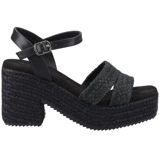 Hush Puppies Jamelia Espadrille Hak Textiel Dames Zwarte Sandalen - Image 5