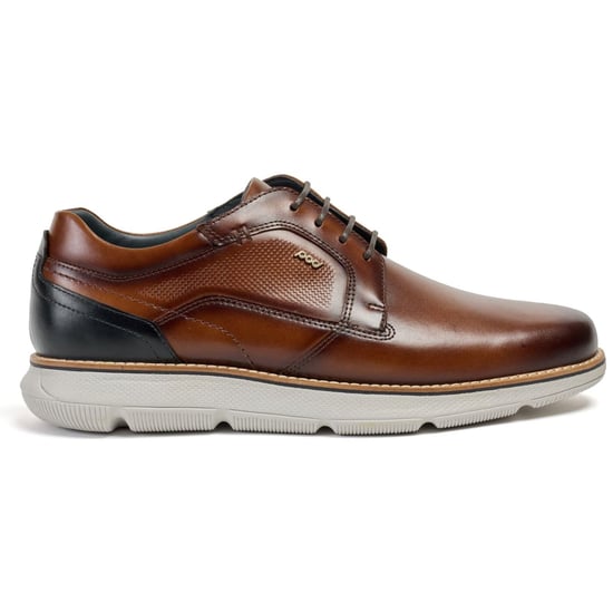 Pod Finch Leren Herenschoenen In Cognackleur Met Veters. - Image 4