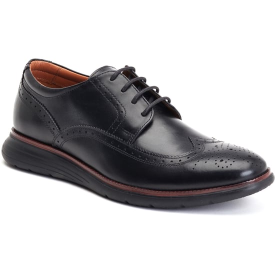 Base London Flight Leren Heren Zwarte Brogues Schoenen - Image 1