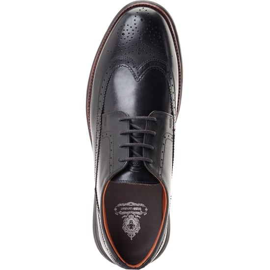 Base London Flight Leren Heren Zwarte Brogues Schoenen - Image 4