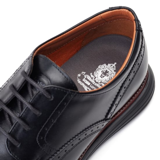 Base London Flight Leren Heren Zwarte Brogues Schoenen - Image 6