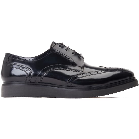 Base London Joe Leren Heren Zwarte Brogues Schoenen - Image 5