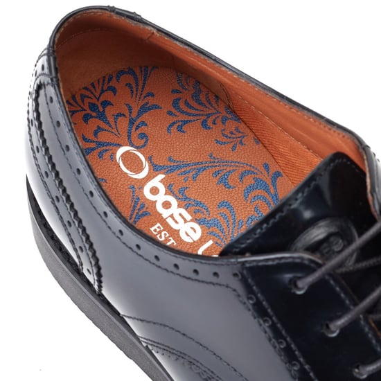 Base London Joe Leren Heren Zwarte Brogues Schoenen - Image 6