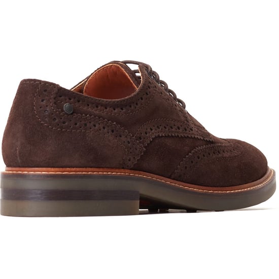Base London Hatfield Lederen Herenschoenen In Verbrand Bruin Met Brogue-Details - Image 2
