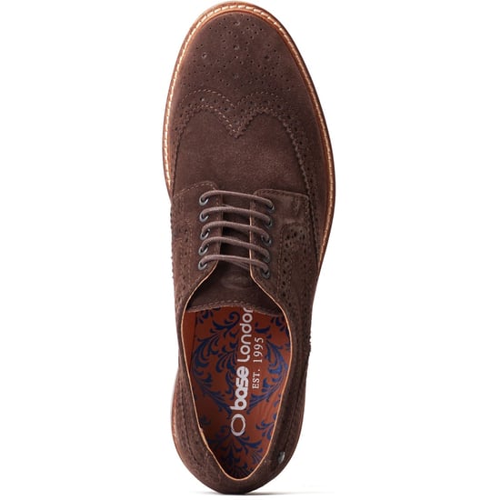 Base London Hatfield Lederen Herenschoenen In Verbrand Bruin Met Brogue-Details - Image 4