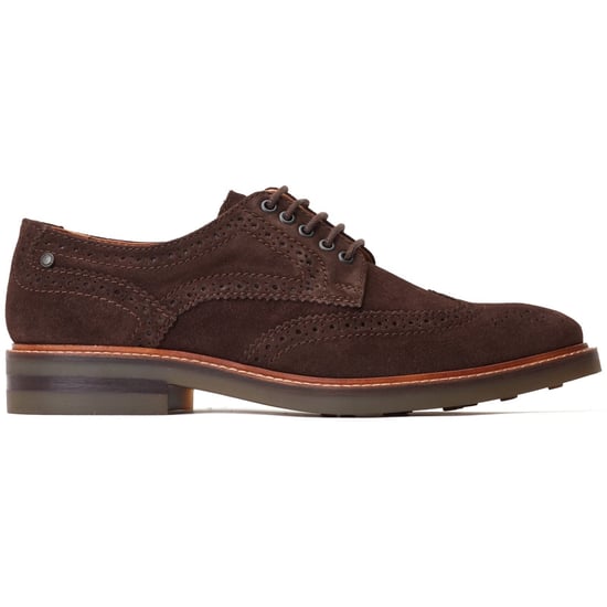 Base London Hatfield Lederen Herenschoenen In Verbrand Bruin Met Brogue-Details - Image 5