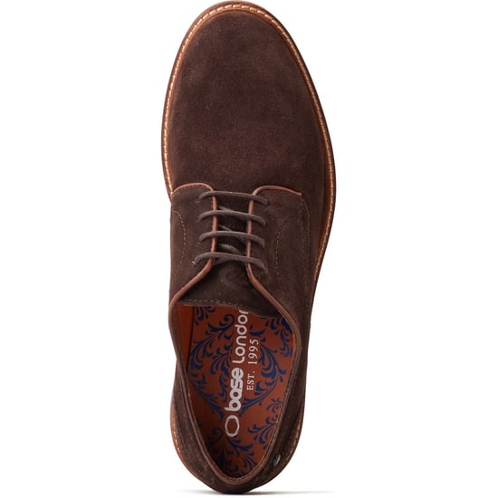 Base London Mawley Leren Herenschoenen In Verbrand Bruin Oxford-Model - Image 4