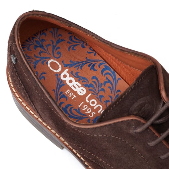 Base London Mawley Leren Herenschoenen In Verbrand Bruin Oxford-Model - Image 6