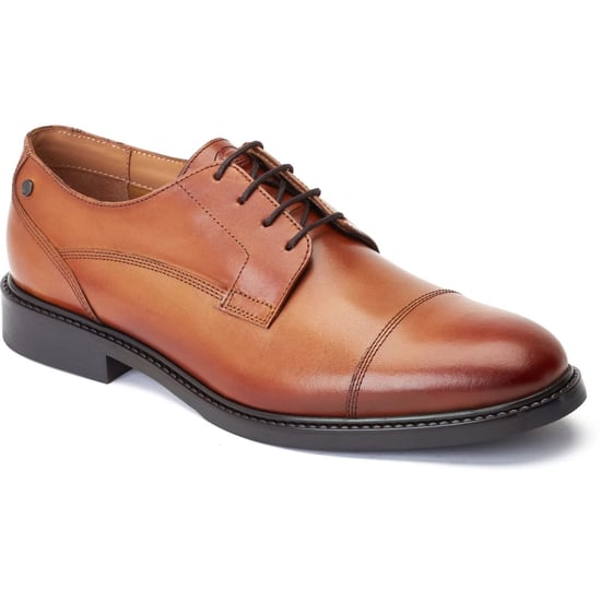 Base London Magnus Leren Herenschoenen In Verbrand Bruin Oxford-Stijl - Image 1