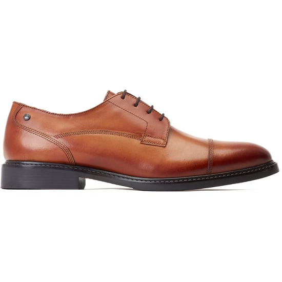 Base London Magnus Leren Herenschoenen In Verbrand Bruin Oxford-Stijl - Image 5