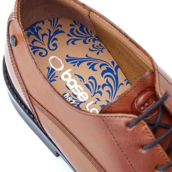 Base London Magnus Leren Herenschoenen In Verbrand Bruin Oxford-Stijl - Image 6